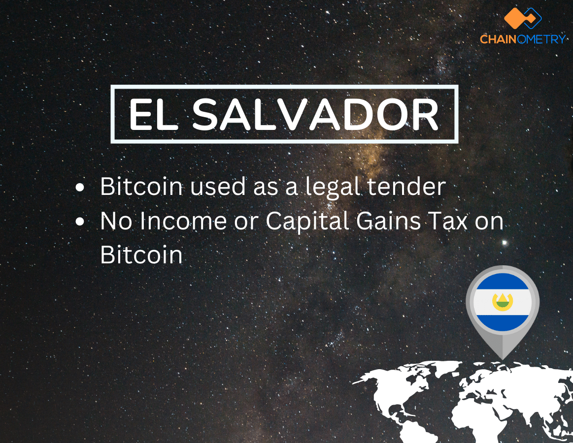 EL SALVADOR: Bitcoin used as a legal tender, No Income or Capital Gains Tax on Bitcoin