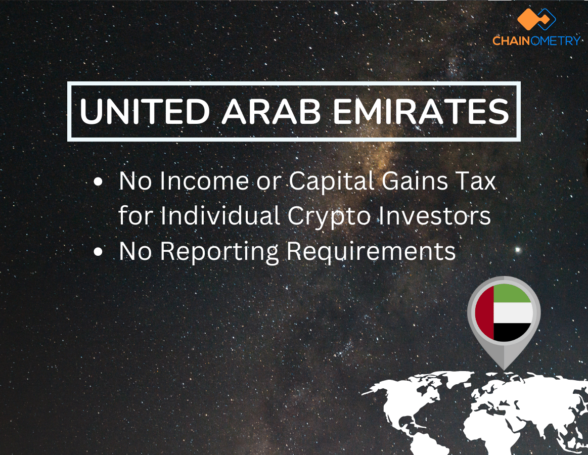 UNITED ARAB EMIRATES: No Income or Capital Gains Tax for Individual Crypto Investors, No Reporting Requirements
