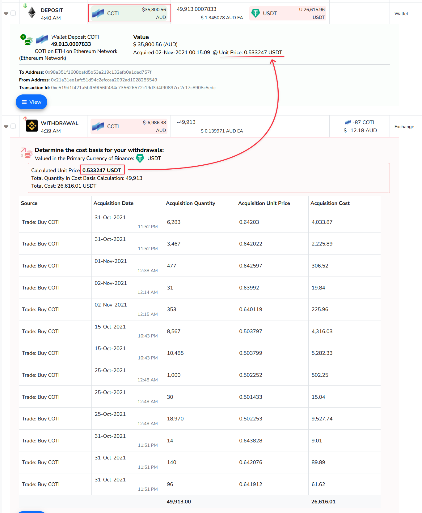 Automatic Cost Base Detection Binance To Ethereum Web