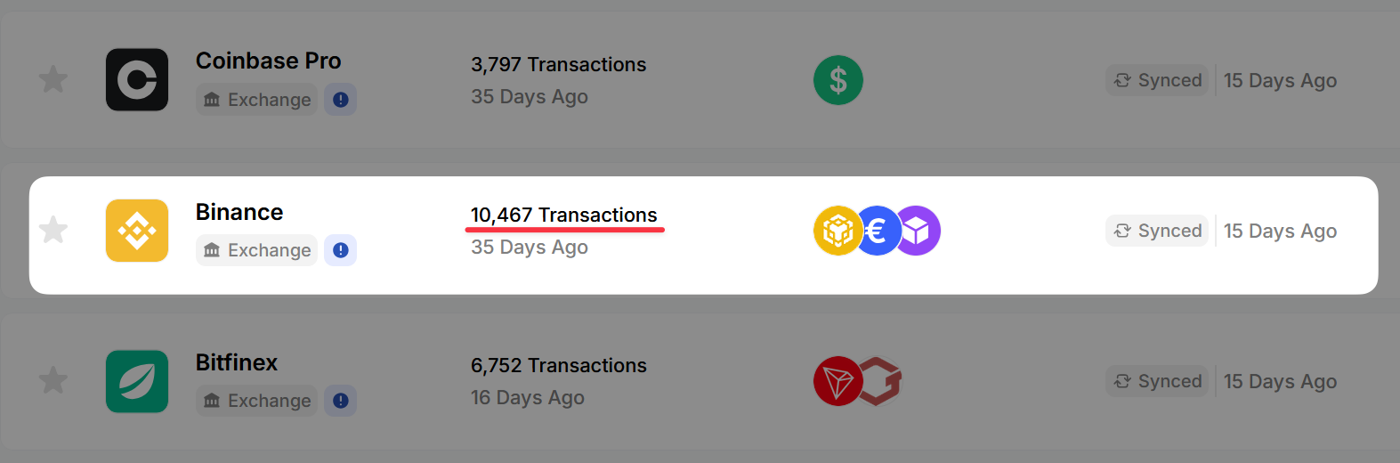 Binance Transactions Blockpit