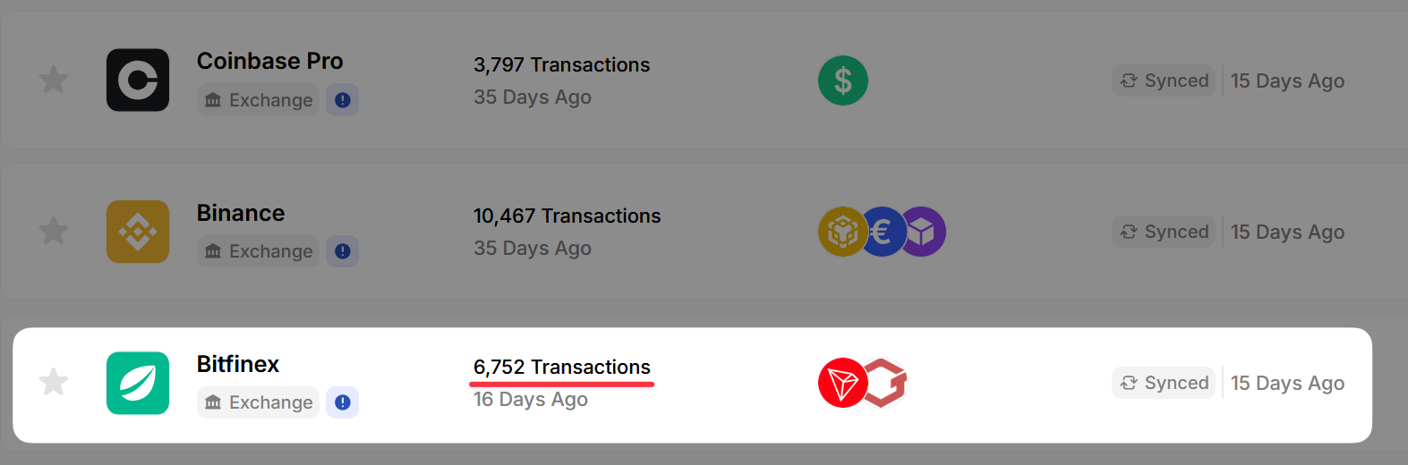 Bitfinex Transactions Blockpit