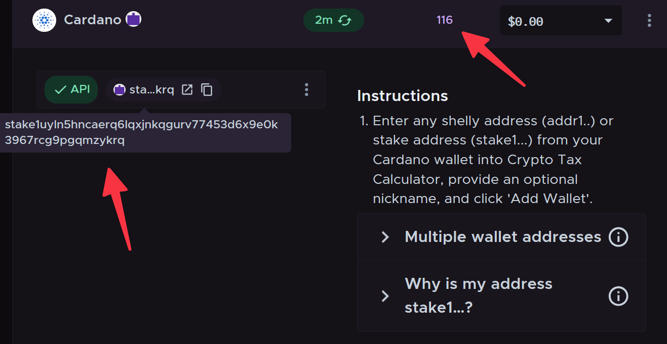 Cardano Related Addresses Cryptotaxcalculator