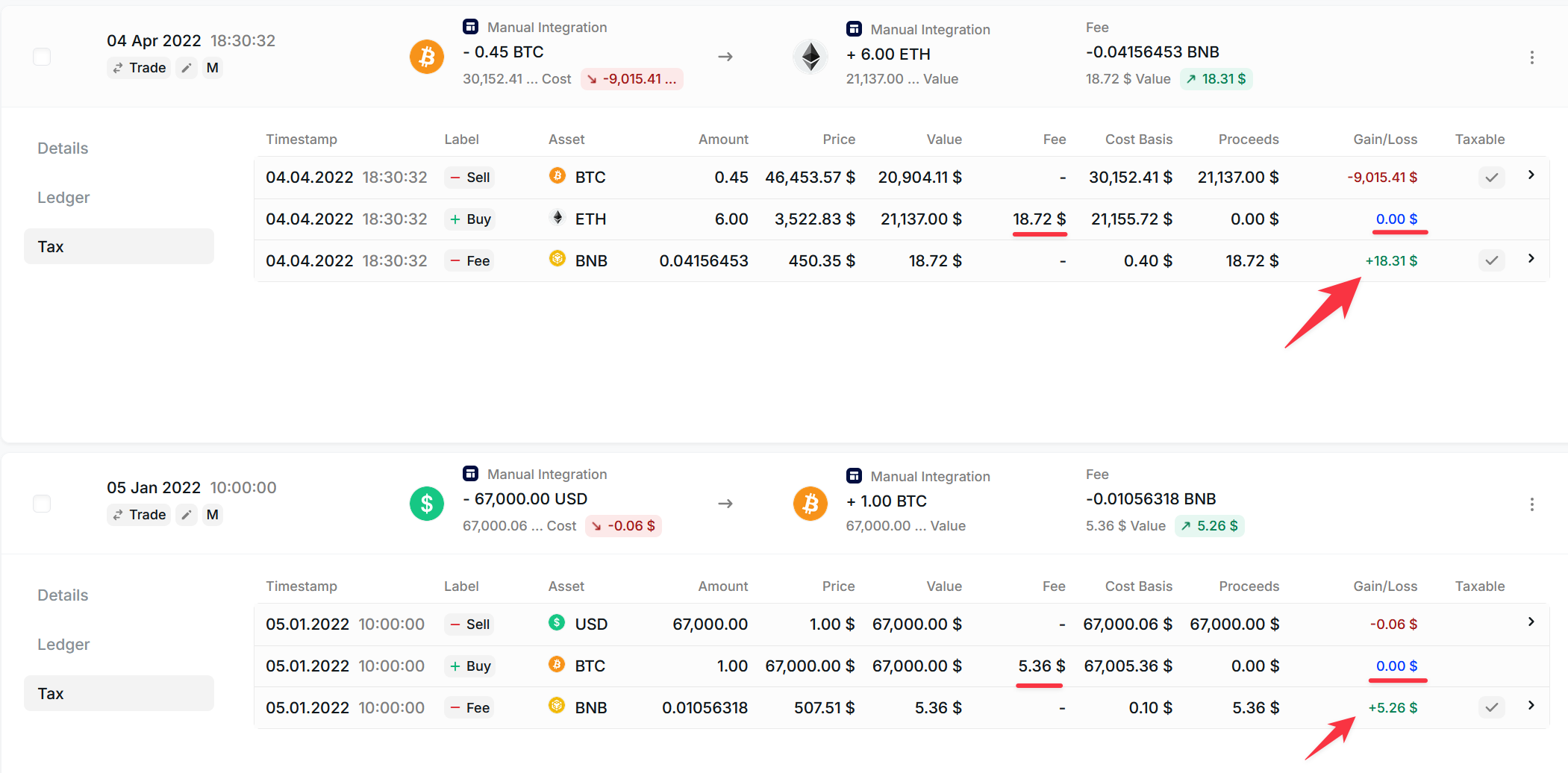 Cost Basis Fees Blockpit