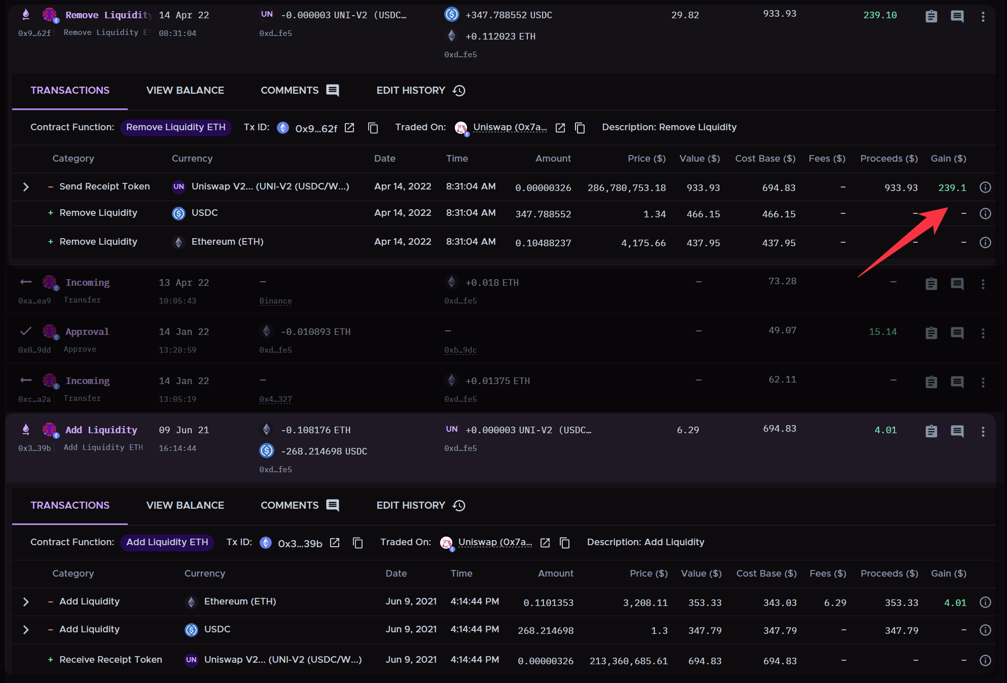 Ethereum DEX Realisation Cryptotaxcalculator