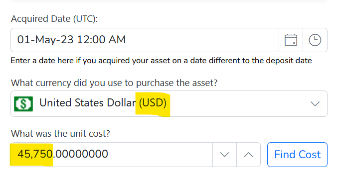 Deposit into the exchange